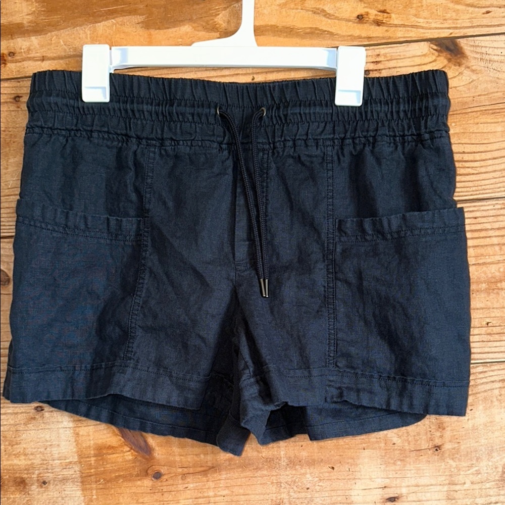 Athleta Black 100% Linen Shorts
